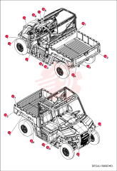 DECAL, CAUTION, "SHIFT AT IDLE" 7016347 (1)