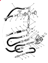 CONCORD AIR SYSTEM HOSE, hydraulic E 708 x 08 MB x 08 MH x 96" (Hoses that lead from steel lines to tractor) not shown