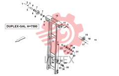 145. Внутренняя мачта - версия "DUPLEX-GAL H=7500"