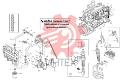88. Двигатель - VOLVO TAD720VE - топливный насос и топливные фильтры