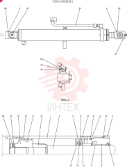 HYDRAULIC CYLINDER,Double Acting, 45mm Rod, 578mm Stroke