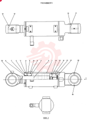 CYLINDER ASSY, DOZER YY01V00027F1 (1)