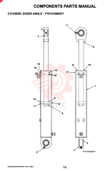 CYLINDER,Double Acting, 50.8mm Rod, 552.45mm Stroke