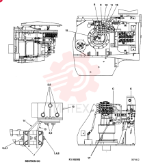HYD LINES, UPPER DOZER ROT, QTY-F1: F1, QTY-F3: - YM03HU0004F1 (2)