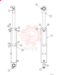 CYLINDER,Double Acting, 50.8mm Rod, 552.45mm Stroke