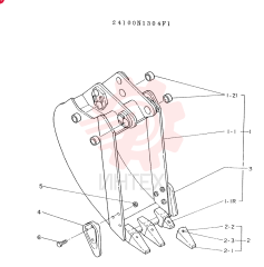 BUCKET ASSY. 0.2M3, CONSISTS OF REF. 1 TO 6