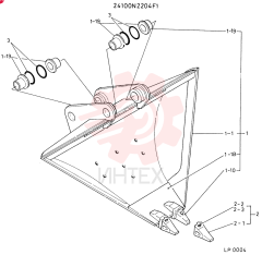 BUCKET ASSY, V, CONSISTS OF REF. 1 TO 3