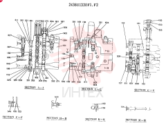 Схема (K905LC) - MARK II EXCAVATOR BTW YP1001 - YP1281. (4/89-12/03) 2436U1330F1 (2)