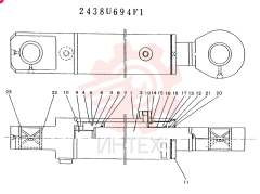 CYLINDER  ASSY`CONSISTS OF THE FOLLOWING PARTS 2438U694F1