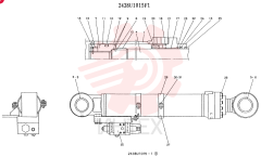 CYLINDER ASSY (R.H. BOOM), CONSISTS OF THE FOLLOWING PARTS 2438U1015F1