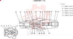 VALVE ASSY, PORT RELIEF CONSISTS OF THE FOLLOWING PARTS 2436R768F1-F5