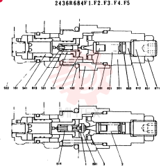 VALVE ASSY, PORT RELIEF, CONSISTS OF THE FOLLOWING PARTS 2436R684F1~F5