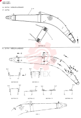BOOM ASSY, HOE 5. 05M (EXTRA + NIBBLER & BREAKER) YB02B00051F5 (1)