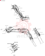 Схема (OFFSET BOOM) - ATTACHMENT - SK70SR-1E & SK70SR-1ES ASN YT04-07001 (3/03-12/04) YT42H00049F1