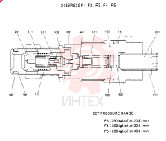 VALVE ASSY,MAIN RELIEF CONSISTS OF THE FOLLOWING PARTS 2436R839F1- F5