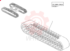 RUBBER. CRAWLER BELT LP61D00001P1
