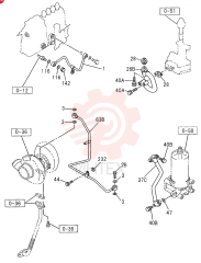 OIL AND VACUUM PIPING; ENGINE 0-52C