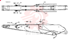 HYD LINK, ARM 3.10M(Nibbler & Breaker) YM43H00003F1 (1)