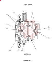 Схема (SK200SR) - SHORT RADIUS EXCAVATOR BTW YB01-01001 - YB01-01555 (1/01-12/03) YB30V00006F1 (2)