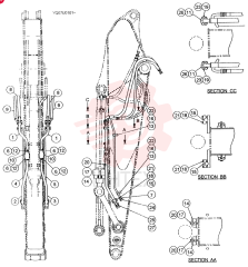 HYD LINES, ARM 2.94M (ROTATON-N&B REWORK) YN43H00094F1 (2)