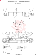 CYLINDER ASSY, BOOM (R.H), QTY-F1: F1, QTY-F2: F2