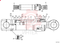 HYDRAULIC CYLINDER,Double Acting, 130mm Rod, 1970mm Stroke