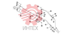 Узел трубопроводный ковшового штока цилиндра 11E0486(B)