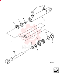 HYDRAULIC CYLINDER,Double Acting, 19.1mm Rod, 123.2mm Stroke