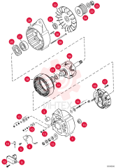 ALTERNATOR,24V, 60A, W/ Pulley 1964860C1 (2)
