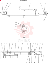 HYDRAULIC CYLINDER,Double Acting, 45mm Rod, 535mm Stroke