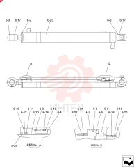 CYLINDER,Double Acting, 50mm Rod, 716mm Stroke