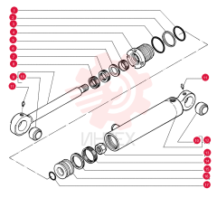 HYDRAULIC CYLINDER,Double Acting, 45mm Rod, 203mm Stroke