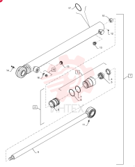 CYLINDER,Double Acting, 34.9mm Rod, 681mm Stroke