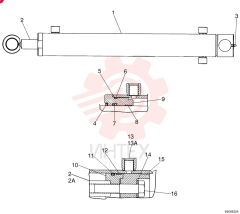 HYDRAULIC CYLINDER,Double Acting, 31.75mm Rod, 447.04mm Stroke