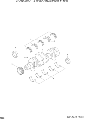 CRANKSHAFT & M/BEARINGS(#1001-#1494)