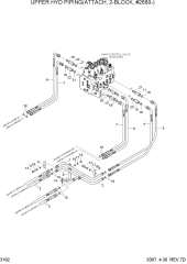 UPPER HYD PIPING(TRAVEL,2-BLOCK,#2680-)