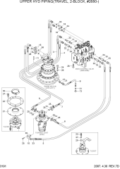 UPPER HYD PIPING(TRAVEL,2-BLOCK,#2680-)