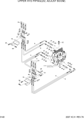 UPPER HYD PIPING (2/2, ADJUST BOOM)