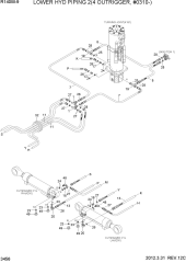 LOWER HYD PIPING 2(4 OUTRIGGER, #0310-)