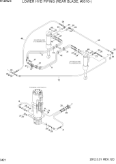 LOWER HYD PIPING(REAR DOZER, #0310-)