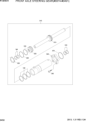 FRONT AXLE STEERING GEAR(#0074-#0491)
