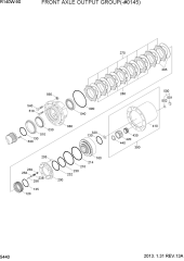 FRONT AXLE OUTPUT GROUP(-#0145)