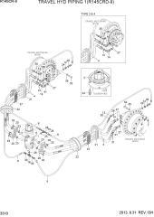 TRAVEL HYD PIPING 1(R145CRD-9)