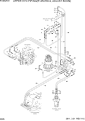 UPPER HYD PIPING(R145CRD-9, ADJUST BOOM)