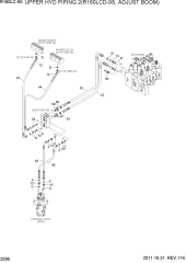 UPPER HYD PIPING 2(R160LCD-9S, ADJ BOOM)