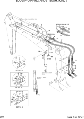 BOOM HYD PIPING(ADJUST BOOM, #0022-)