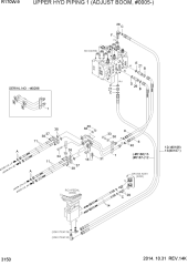 UPPER HYD PIPING 1 (ADJUST BOOM, #0005-)