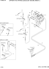 UPPER HYD PIPING 2(ADJUST BOOM, #0031-)