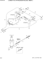 LOWER HYD PIPING(REAR BLADE, #0067-)