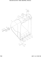 BUCKET(0.87M3 SAE HEAPED, ROCK)